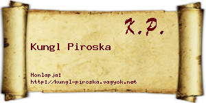 Kungl Piroska névjegykártya
